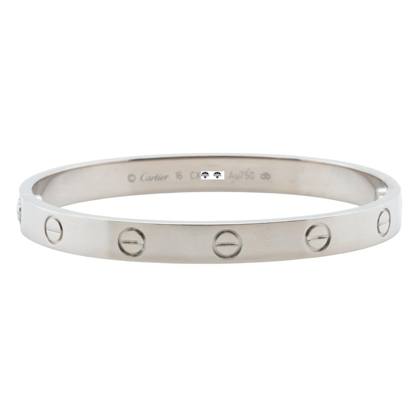 Cartier Love Classic 18k White Gold Bracelet Size 16 RECEIPT BOX & CERT 2016