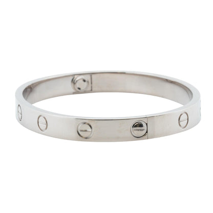 Cartier Love Classic 18k White Gold Bracelet Size 16 RECEIPT BOX & CERT 2016
