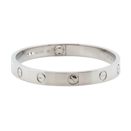 Cartier Love Classic 18k White Gold Bracelet Size 16 RECEIPT BOX & CERT 2016