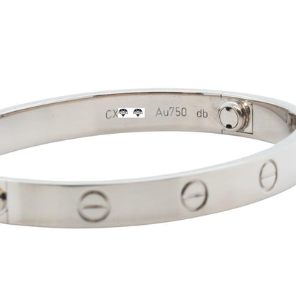 Cartier Love Classic 18k White Gold Bracelet Size 16 RECEIPT BOX & CERT 2016