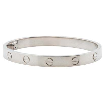 Cartier Love Classic 18k White Gold Bracelet Size 16 RECEIPT BOX & CERT 2016