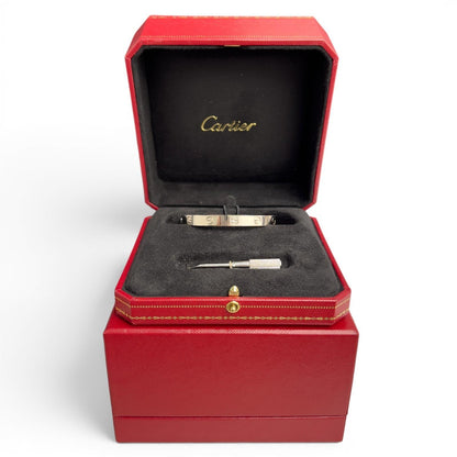 Cartier Love Classic 18k White Gold Bracelet Size 16 RECEIPT BOX & CERT 2016