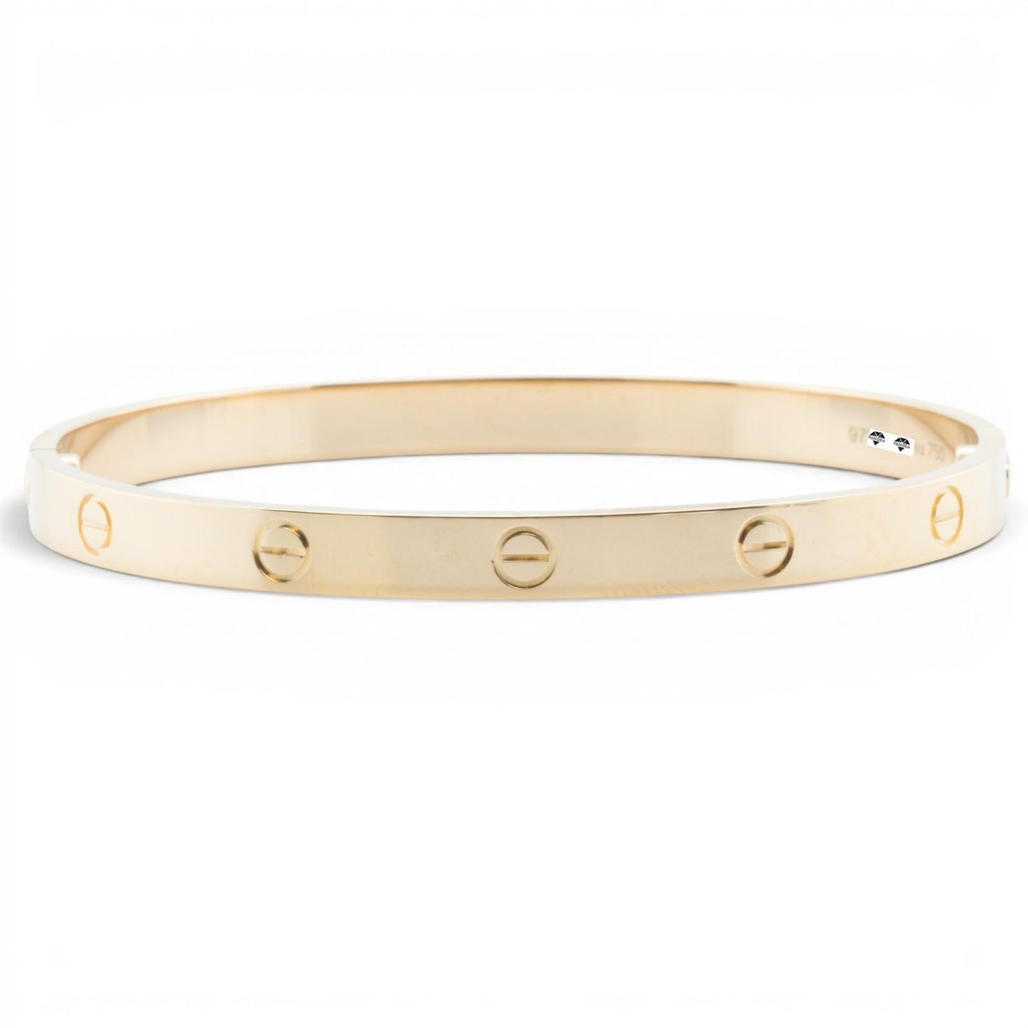 Cartier LOVE 18k Yellow Gold Bangle Bracelet Size 20 POUCH & SERVICE RECIEPT