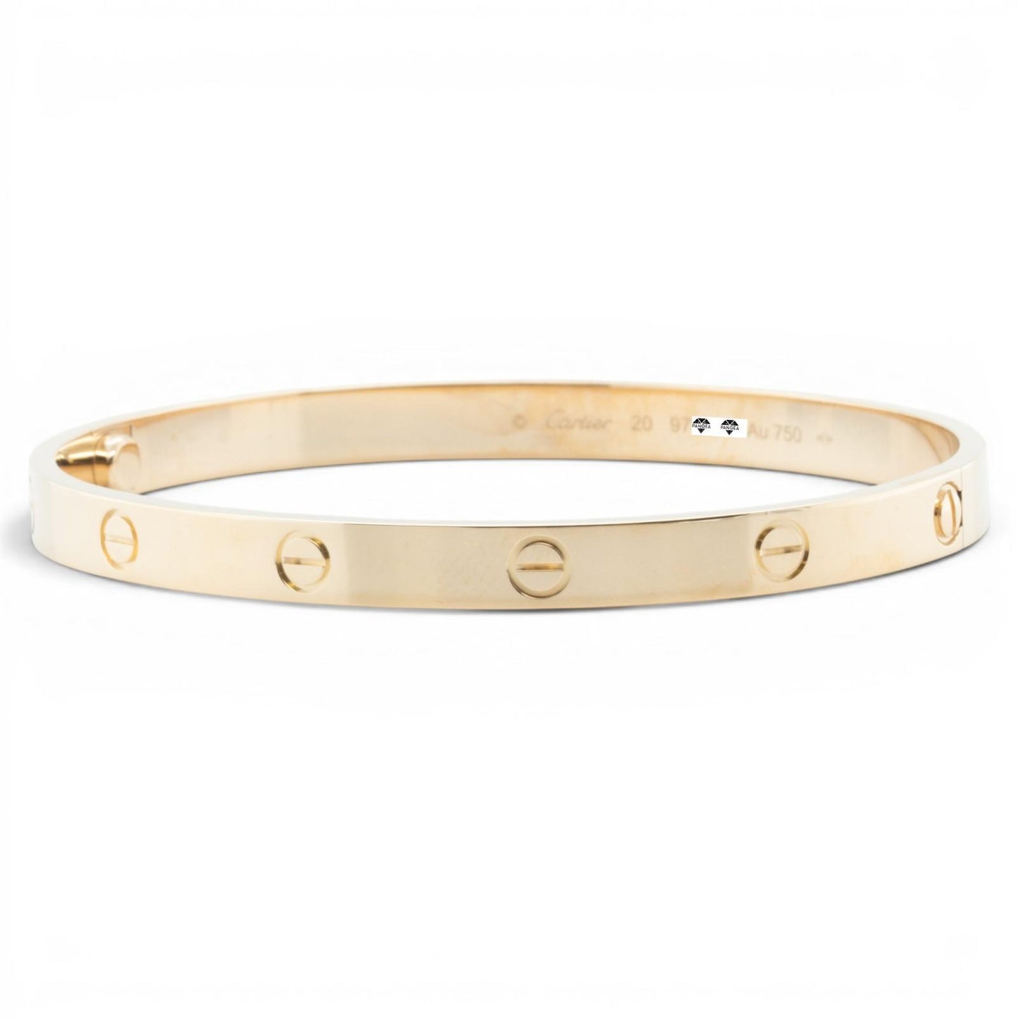 Cartier LOVE 18k Yellow Gold Bangle Bracelet Size 20 POUCH & SERVICE RECIEPT