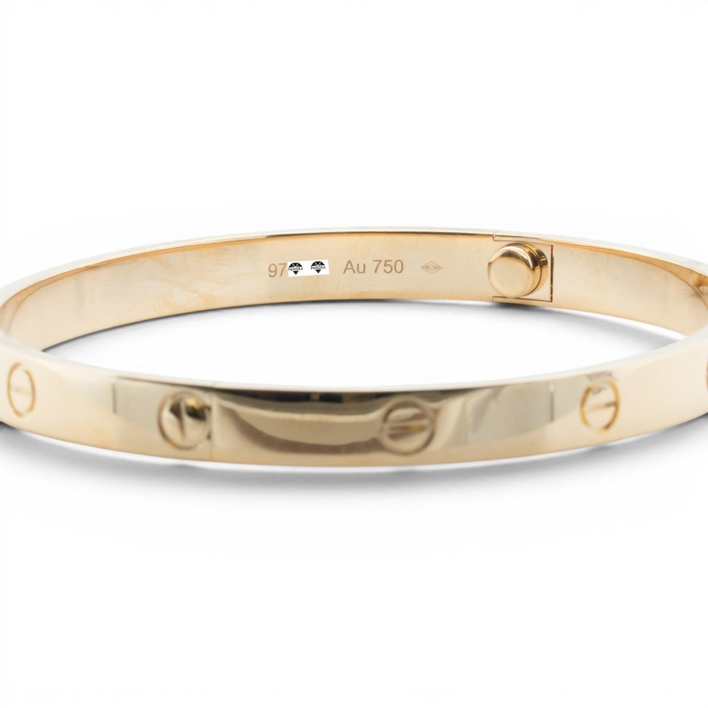 Cartier LOVE 18k Yellow Gold Bangle Bracelet Size 20 POUCH & SERVICE RECIEPT