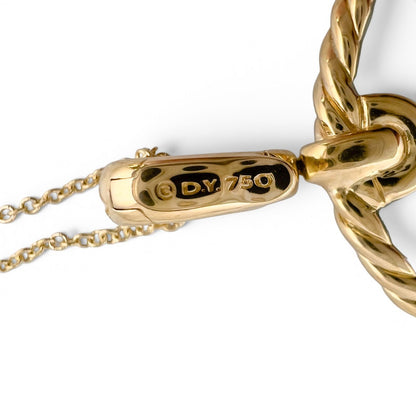 David Yurman Elements Reversible Onyx MOP 18k Gold 28mm Amulet Necklace 18"