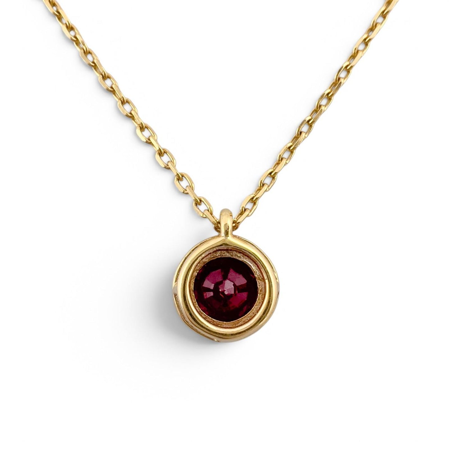 18k Yellow Gold 0.56ctw Ruby Diamond Halo Necklace & Earrings Set 0.15ctw F-G SI