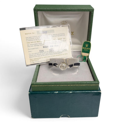 1971 Ladies Rolex 4089 14k White Gold Diamond Silver Dial 14.75mm BOX + PAPERS