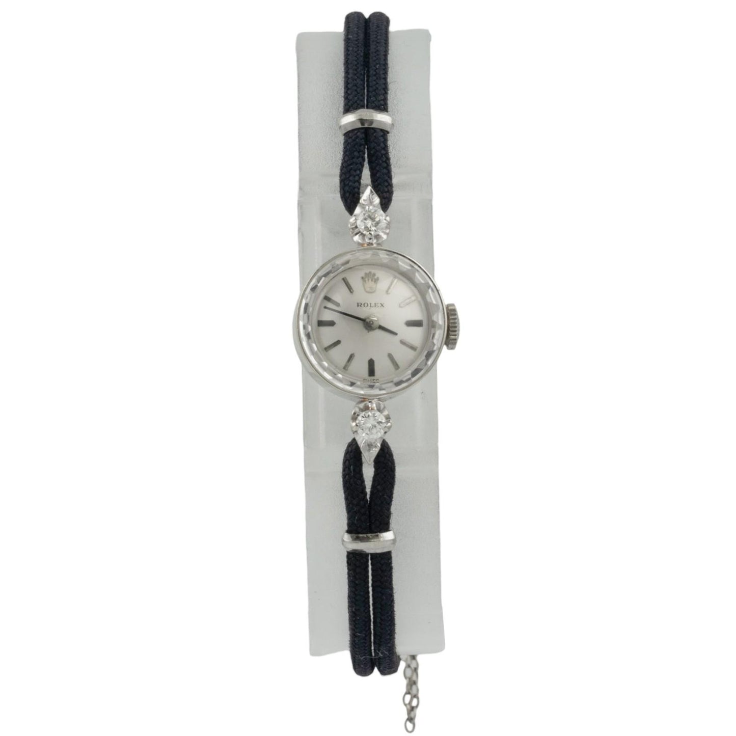 1971 Ladies Rolex 4089 14k White Gold Diamond Silver Dial 14.75mm BOX + PAPERS