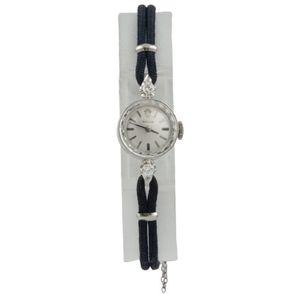 1971 Ladies Rolex 4089 14k White Gold Diamond Silver Dial 14.75mm BOX + PAPERS