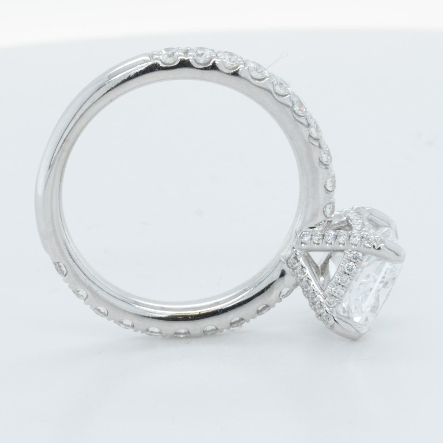 IGI 18k White Gold Lab Grown 2.00ct Princess Diamond 3/4 Shank Engagement Ring