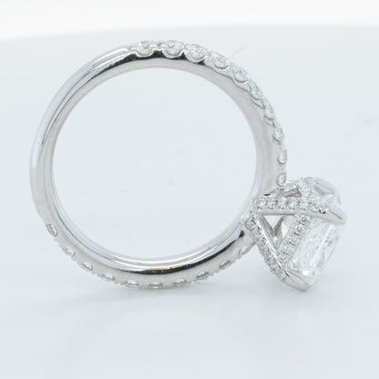 IGI 18k White Gold Lab Grown 2.00ct Princess Diamond 3/4 Shank Engagement Ring