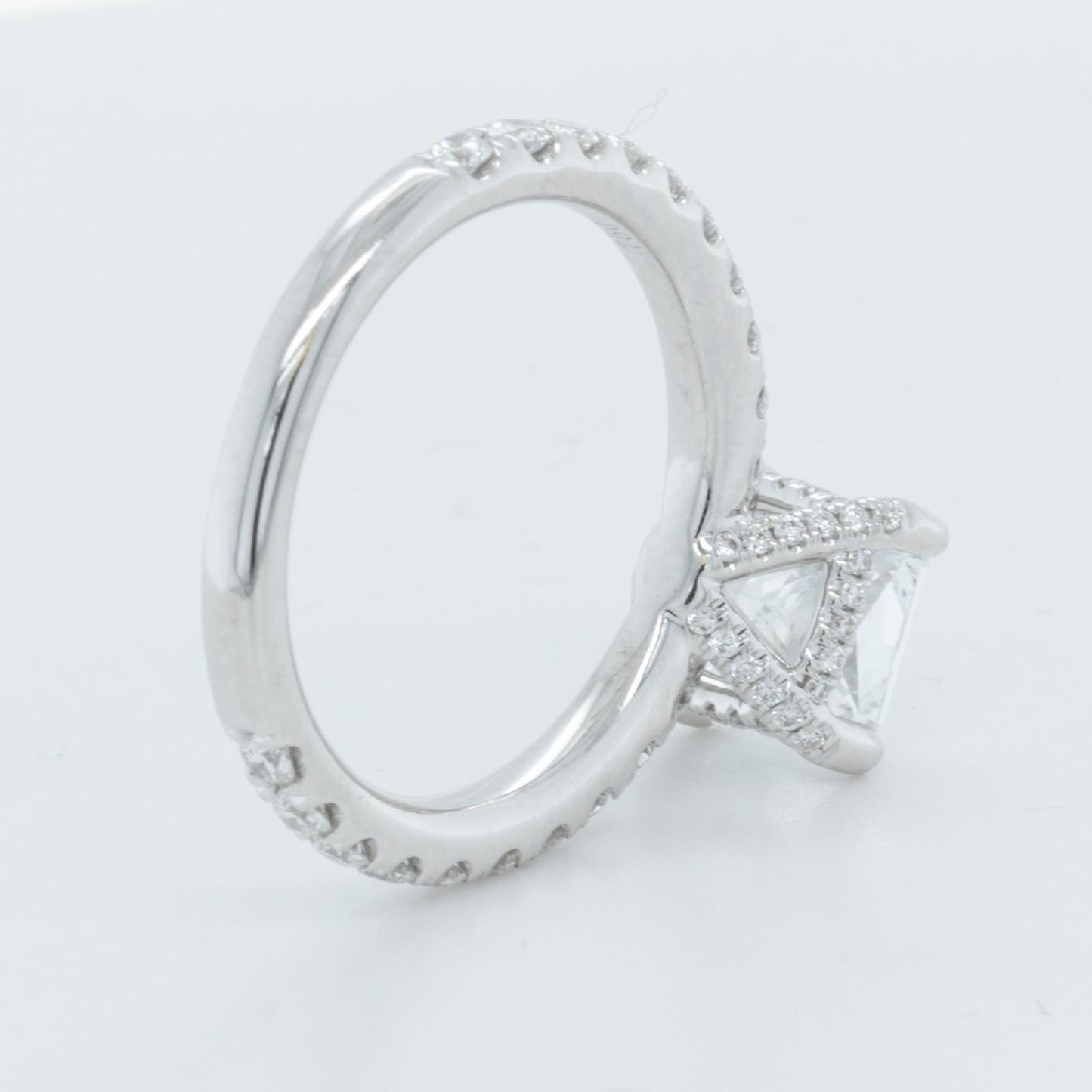 IGI 18k White Gold Lab Grown 2.00ct Princess Diamond 3/4 Shank Engagement Ring