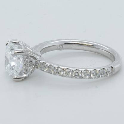 IGI 18k White Gold Lab Grown 2.00ct Princess Diamond 3/4 Shank Engagement Ring