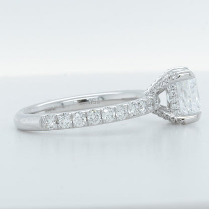 IGI 18k White Gold Lab Grown 2.00ct Princess Diamond 3/4 Shank Engagement Ring