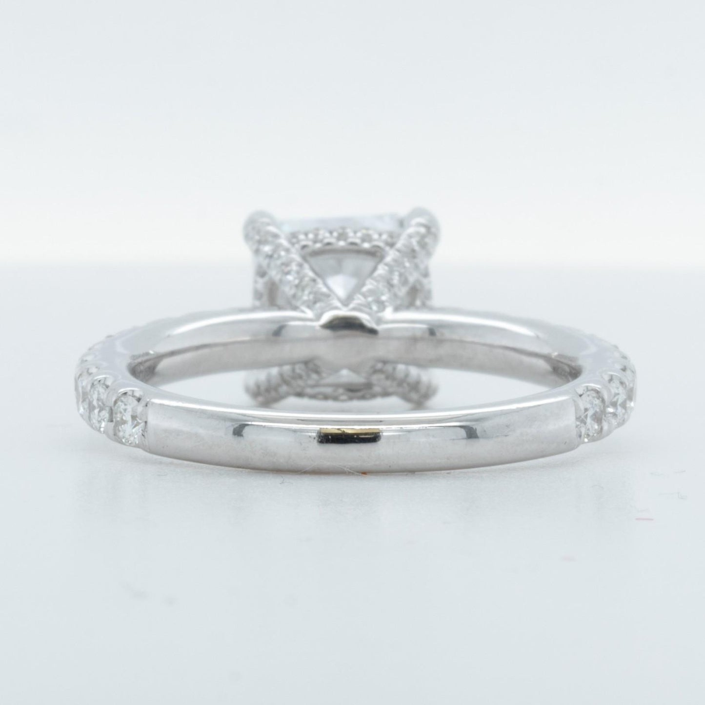 IGI 18k White Gold Lab Grown 2.00ct Princess Diamond 3/4 Shank Engagement Ring