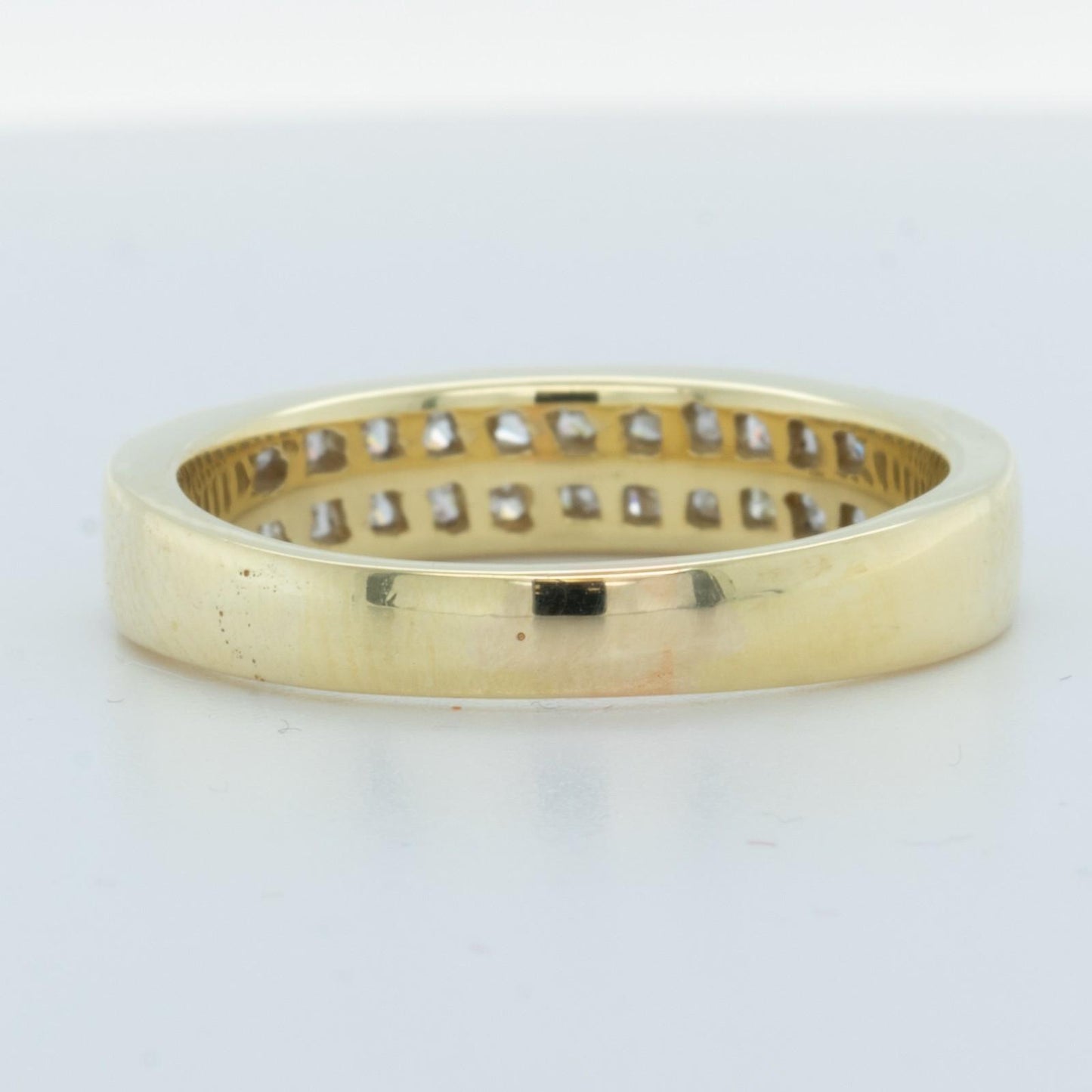 18k Yellow Gold Princess Diamond Two Row Wedding Band 0.45ctw H VS2 Size 6.5