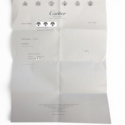 2020 Cartier Love Small 18k Rose Gold Bangle Bracelet Size 20 POUCH + RECEIPT