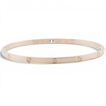 2020 Cartier Love Small 18k Rose Gold Bangle Bracelet Size 20 POUCH + RECEIPT