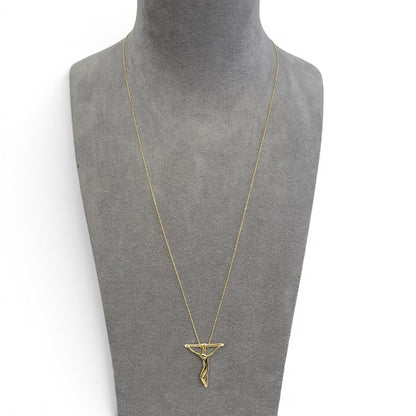 Tiffany & Co. Crucifix Cross Elsa Peretti 18k Yellow Gold Pendant Necklace 28"
