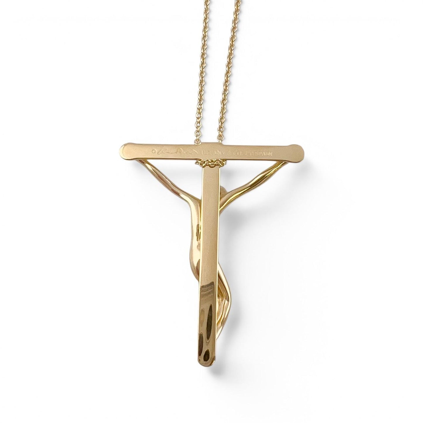 Tiffany & Co. Crucifix Cross Elsa Peretti 18k Yellow Gold Pendant Necklace 28"