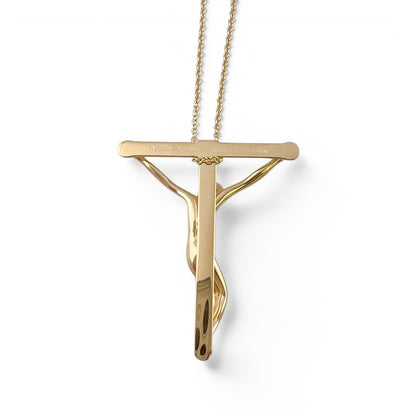 Tiffany & Co. Crucifix Cross Elsa Peretti 18k Yellow Gold Pendant Necklace 28"