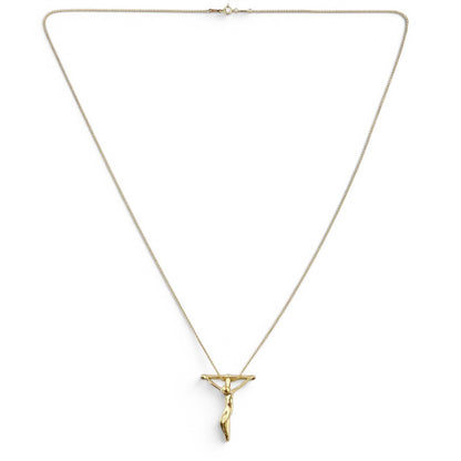 Tiffany & Co. Crucifix Cross Elsa Peretti 18k Yellow Gold Pendant Necklace 28"