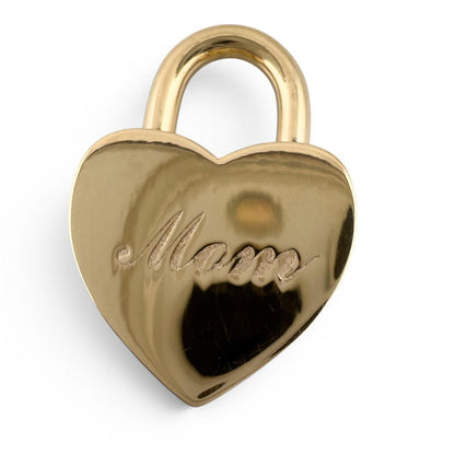 Tiffany & Co. Padlock Heart 18k Yellow Gold Charm Pendant w/ Monogram: MOM