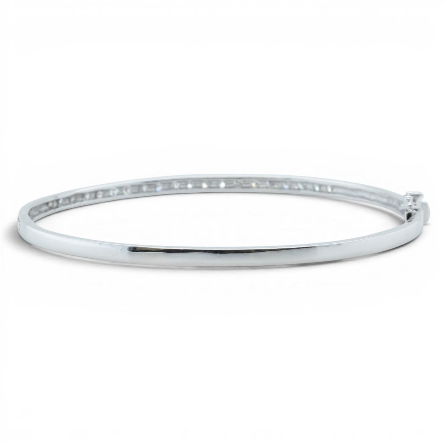 14k White Gold Diamond Hinged Bangle Bracelet 0.27ctw H-I SI2 6.25"