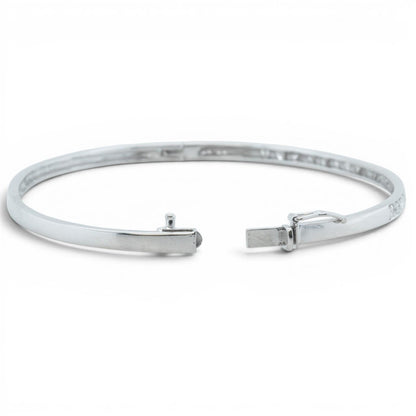 14k White Gold Diamond Hinged Bangle Bracelet 0.27ctw H-I SI2 6.25"