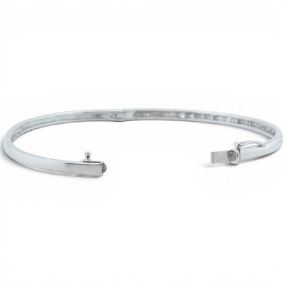 14k White Gold Diamond Hinged Bangle Bracelet 0.27ctw H-I SI2 6.25"