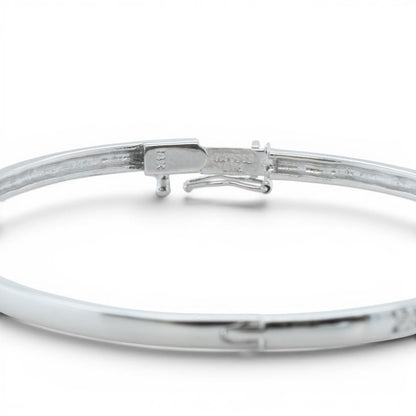 14k White Gold Diamond Hinged Bangle Bracelet 0.27ctw H-I SI2 6.25"