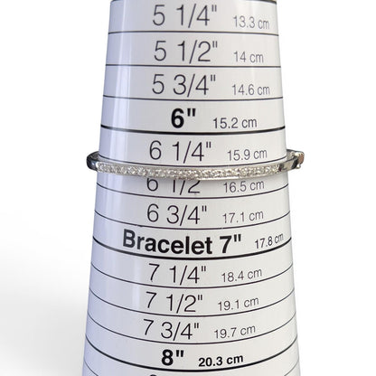 14k White Gold Diamond Hinged Bangle Bracelet 0.27ctw H-I SI2 6.25"