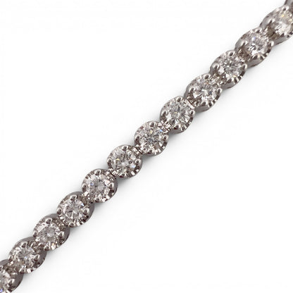 18k White Gold Diamond Prong Set Tennis Bracelet 3.07ctw G VS1-VS2 7.50" 9.7g