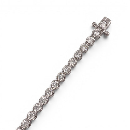 18k White Gold Diamond Prong Set Tennis Bracelet 3.07ctw G VS1-VS2 7.50" 9.7g