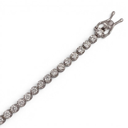 18k White Gold Diamond Prong Set Tennis Bracelet 3.07ctw G VS1-VS2 7.50" 9.7g