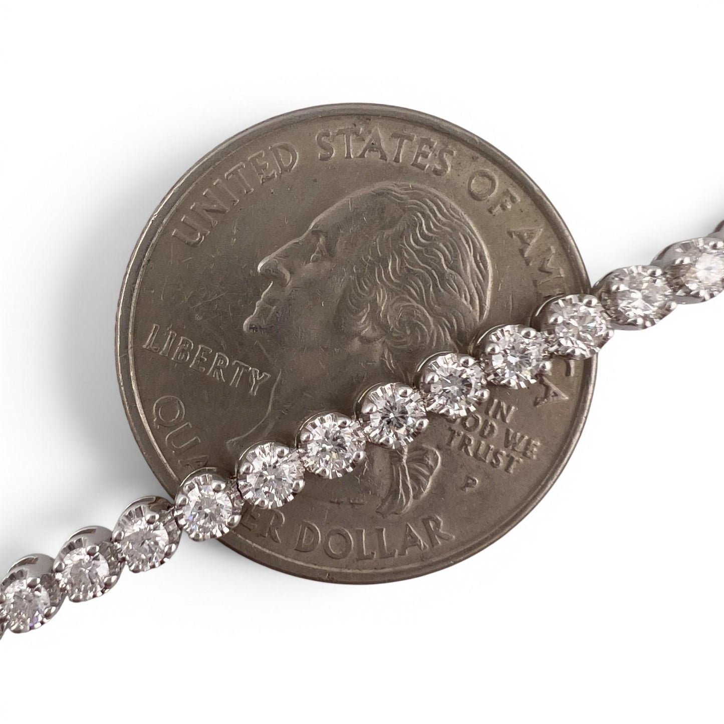 18k White Gold Diamond Prong Set Tennis Bracelet 3.07ctw G VS1-VS2 7.50" 9.7g