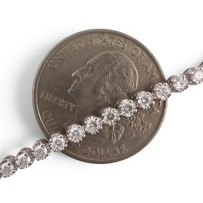 18k White Gold Diamond Prong Set Tennis Bracelet 3.07ctw G VS1-VS2 7.50" 9.7g
