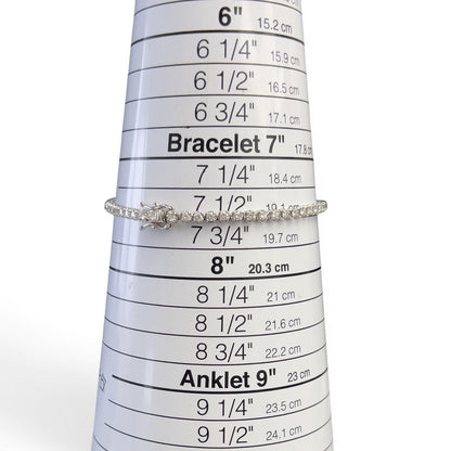 18k White Gold Diamond Prong Set Tennis Bracelet 3.07ctw G VS1-VS2 7.50" 9.7g