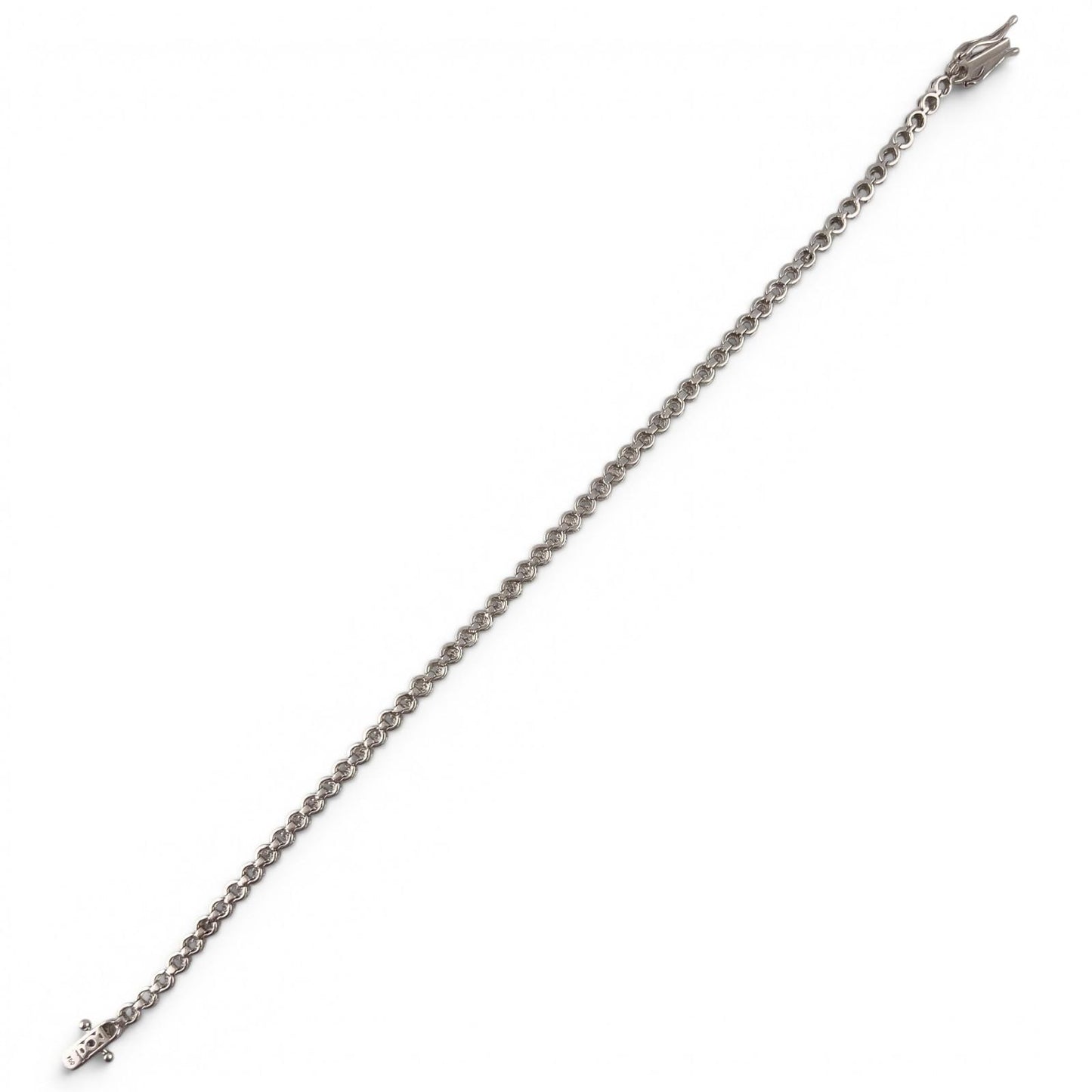 18k White Gold Diamond Prong Set Tennis Bracelet 3.07ctw G VS1-VS2 7.50" 9.7g
