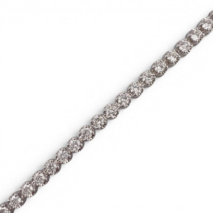 18k White Gold Diamond Prong Set Tennis Bracelet 3.07ctw G VS1-VS2 7.50" 9.7g