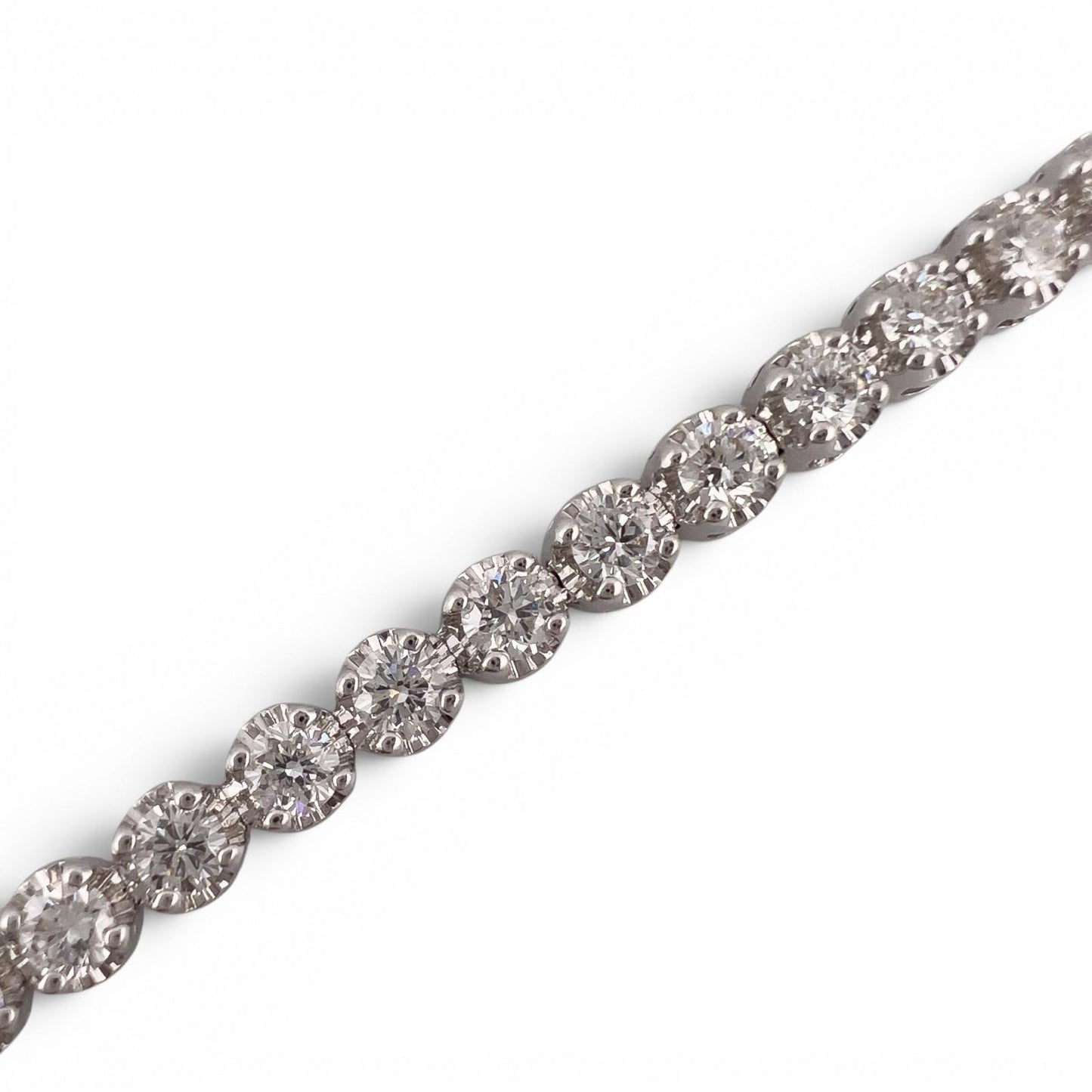18k White Gold Diamond Prong Set Tennis Bracelet 3.07ctw G VS1-VS2 7.50" 9.7g