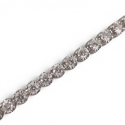 18k White Gold Diamond Prong Set Tennis Bracelet 3.07ctw G VS1-VS2 7.50" 9.7g