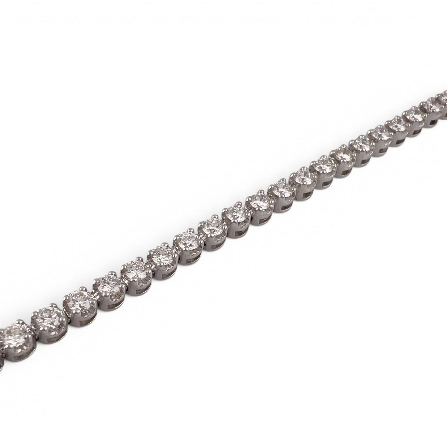 18k White Gold Diamond Prong Set Tennis Bracelet 3.07ctw G VS1-VS2 7.50" 9.7g