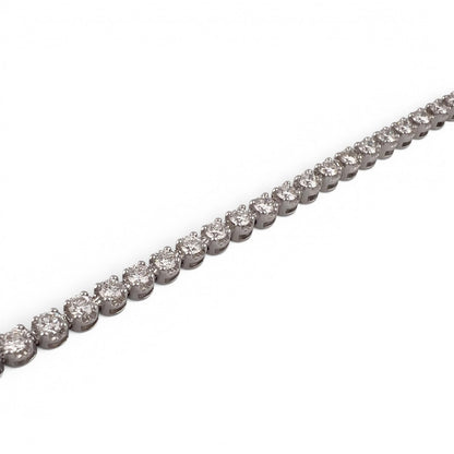 18k White Gold Diamond Prong Set Tennis Bracelet 3.07ctw G VS1-VS2 7.50" 9.7g