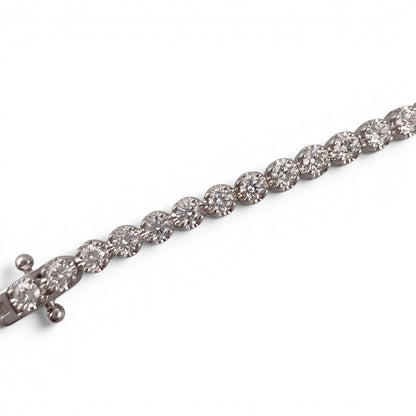 18k White Gold Diamond Prong Set Tennis Bracelet 3.07ctw G VS1-VS2 7.50" 9.7g