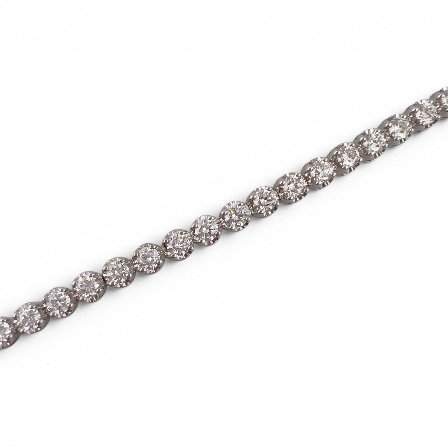 18k White Gold Diamond Prong Set Tennis Bracelet 3.07ctw G VS1-VS2 7.50" 9.7g