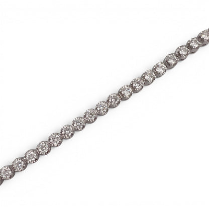 18k White Gold Diamond Prong Set Tennis Bracelet 3.07ctw G VS1-VS2 7.50" 9.7g