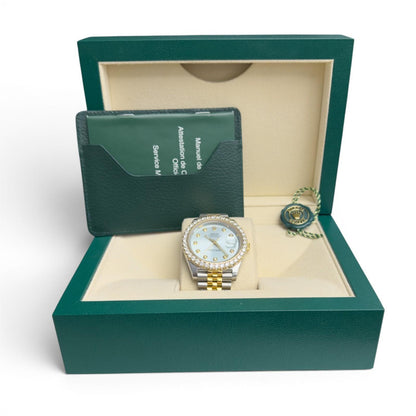 Rolex DateJust 41 ICE BLUE Diamond 18k & Steel 41mm JUBILEE 126333 BOX + BOOK