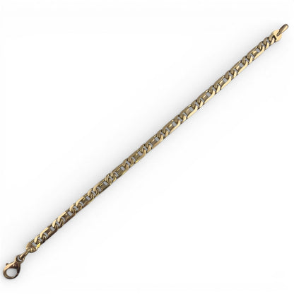 14k Yellow & White Gold Fancy Anchor Curb Link 6mm Chain Bracelet 9.00" 21.2g